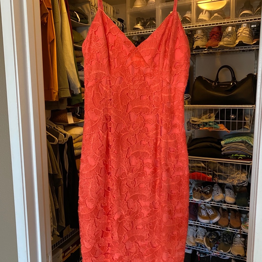 Orange lace dress